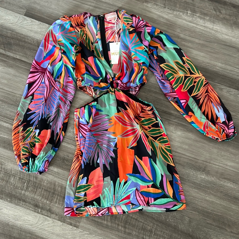 NWT Show Me Your Mumu Go Out Cut Out Dress in Tropical Paradise